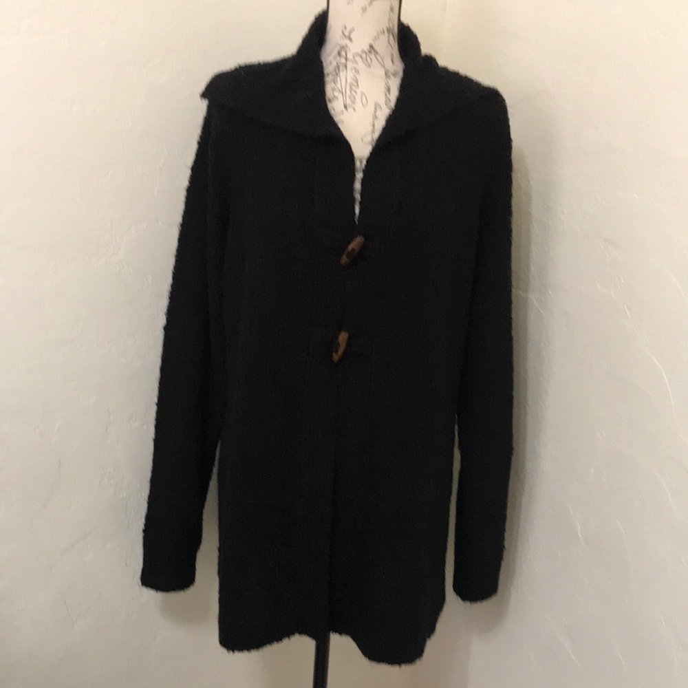 Alliance Knitters Inc Knit Cadigan Black Sweater Size 2x